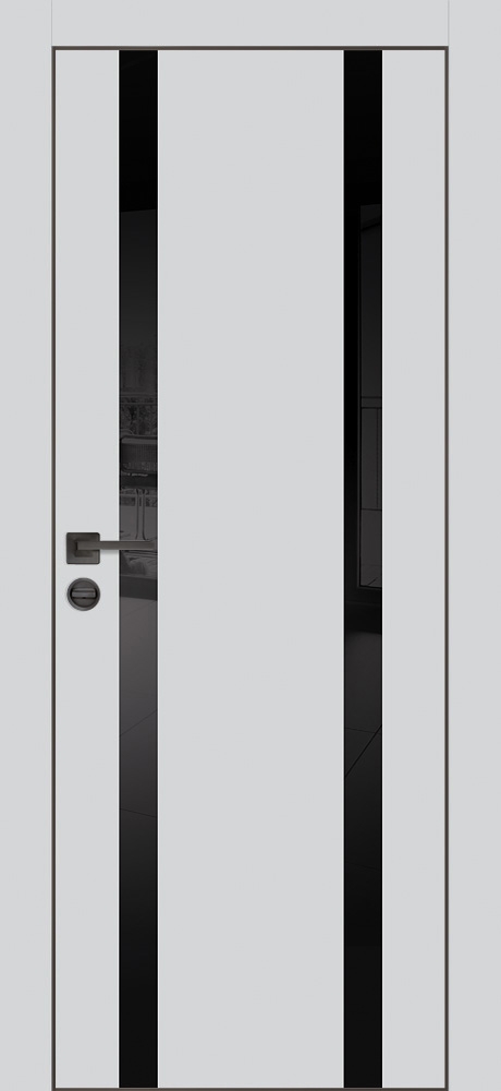 Межкомнатная дверь PX-9  черная кромка с 4-х ст. Сапфир матовый