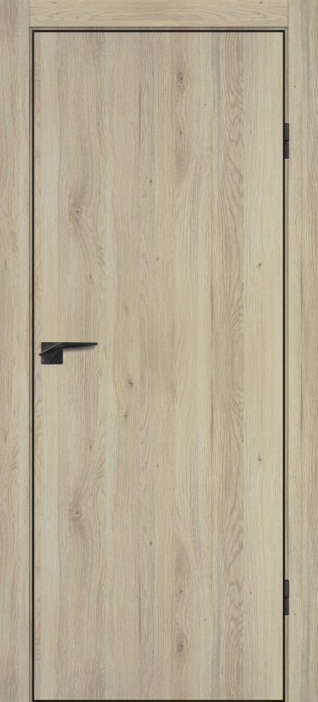 Фото Межкомнатная дверь P-1 кромка ABS черная c 4-х ст. Дуб молочный