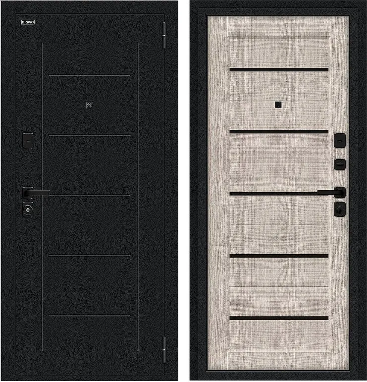 Дверь Браво Борн/SBlack Букле черное/Cappuccino Melinga DIS007405