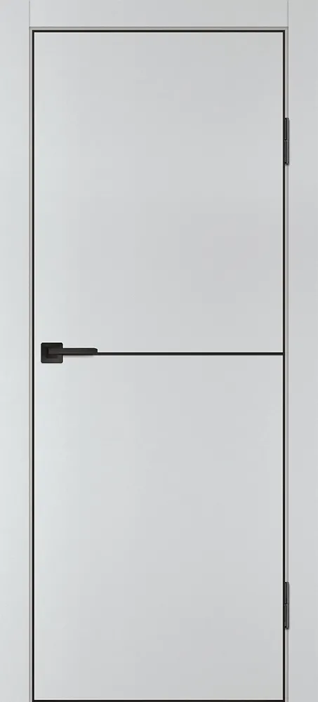 Межкомнатная дверь P-19  черный молдинг PET,  кромка ABS черная c 4-х ст. Сапфир матовый